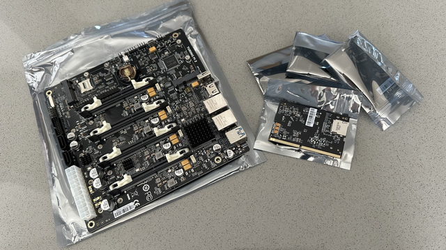 TuringPi2 motherboard and four CM4 carrier boards