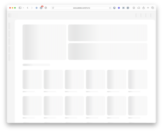 Safari for Mac doesn’t load adobe.com site content, just the wireframe.