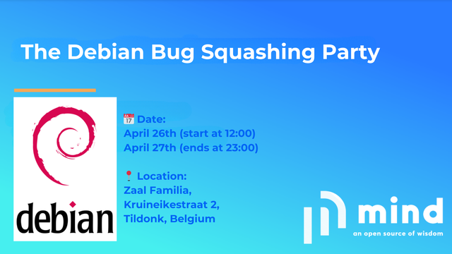 Logo/Banner of Debian Bug Squashing Party