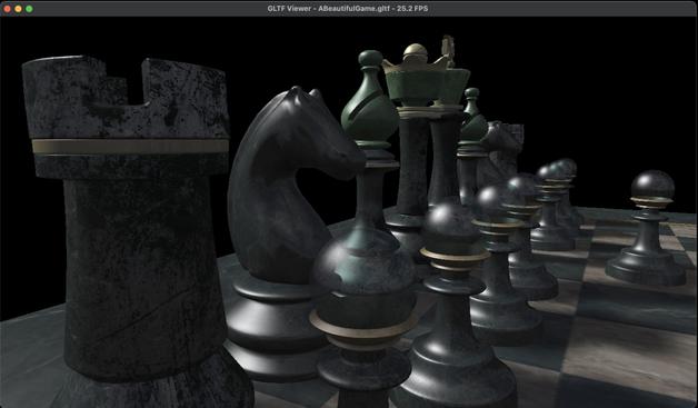 The "A Beautiful Game" scene rendered in a software rasterizer