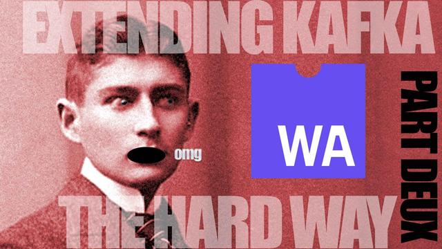 Franz Kafka surprised at the Wasm logo ("part deux")
