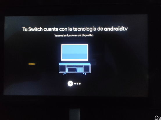 Pantalla de bienvenida de AndroidTV en la Switch