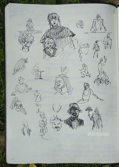 Black Fineliner on paper

Loose sketches of people