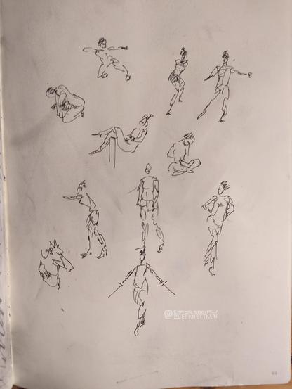 Black Fineliner on paper

Loose sketches of people