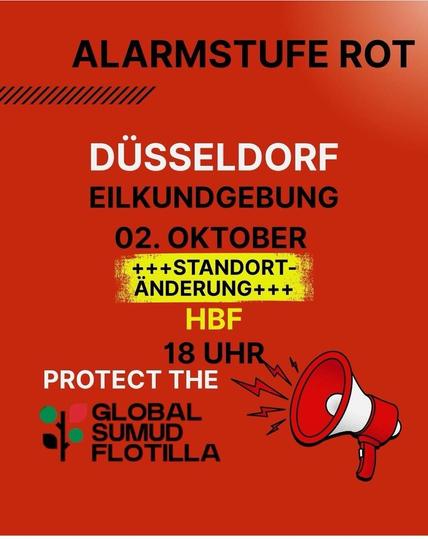 ALARMSTUFE ROT

DUSSELDORF
EILKUNDGEBUNG
02 oktober
HBF
18 UHr