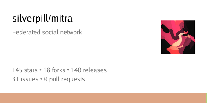 Summary card of repository silverpill/mitra