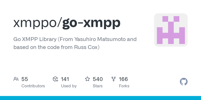 Go XMPP Library (From Yasuhiro Matsumoto and based on the code from Russ Cox) - xmppo/go-xmpp