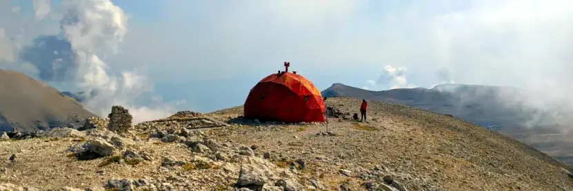 © 2020 Paolo Melchiorre “Photo of the orange dome of the bivouac box 