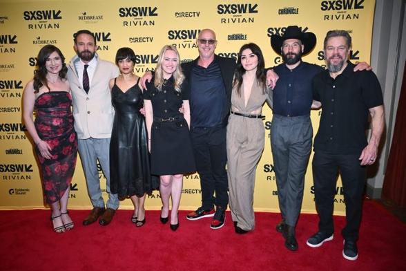 Allison Robertson, Ben Affleck, Cynthia Addai-Robinson, Lynette Howell Taylor, Gavin O'Connor, Daniella Pineda, Jon Bernthal, Matt Damon at the "The Accountant 2" Premiere during the SXSW Conference & Festivals at the Paramount Theatre on March 8, 2025 in Austin, Texas. (Photo by Michael Buckner/SXSW Conference & Festivals via Getty Images)