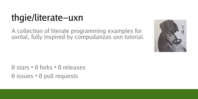 Summary card of repository thgie/literate-uxn