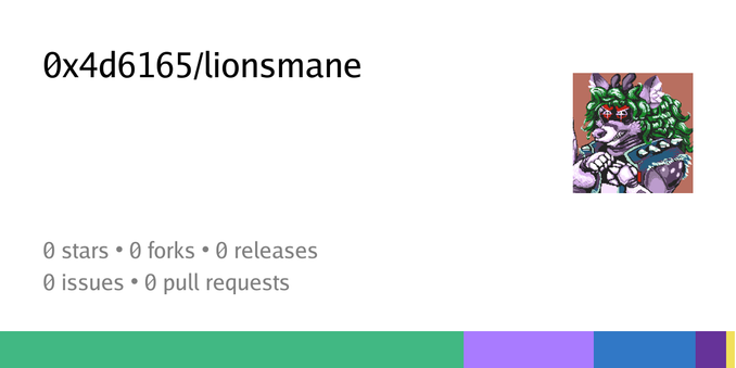 Summary card of repository 0x4d6165/lionsmane