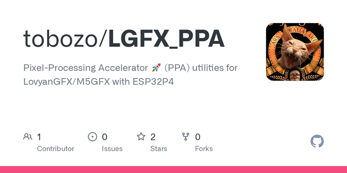 Pixel-Processing Accelerator 🚀 (PPA) utilities for LovyanGFX/M5GFX with ESP32P4 - tobozo/LGFX_PPA