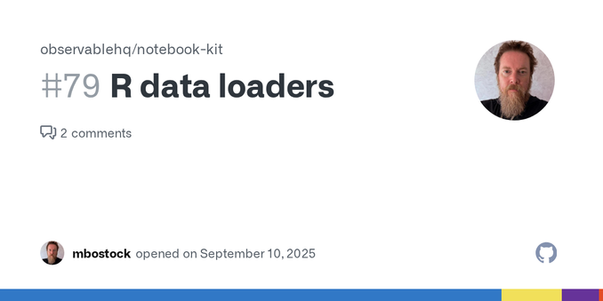 Let’s add R, or more specifically Rscript, as a supported interpreter for data loader cells. The hard part is probably the lack of an officially supported Lezer grammar for the R language, but ther...