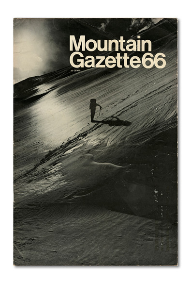 Issue 66 features a dramatic black-and-white photo of a person hiking a snow-covered mountain peak.