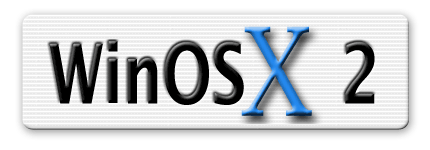 Le logo de WinOSX, avec de belles rayures Aqua et des effets d'ombres rétro.