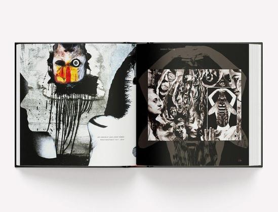 A preview of an inside spread from the book with full page images.