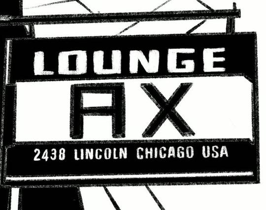 A depiction of the famous Lounge Ax sign, drawn by Sof’ Boy aka Archer Prewitt.