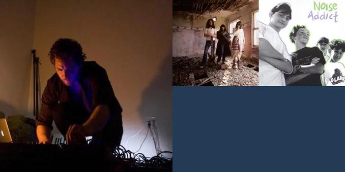 Collage of photos of the bands Nickolas Mohanna, NEU!, Noise Addict