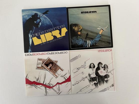 The four classic Besombes albums: “Libra” (1975), “Esombeso” (1976), “Hydravion” (1977), and “Stratos Airlines” (1979).